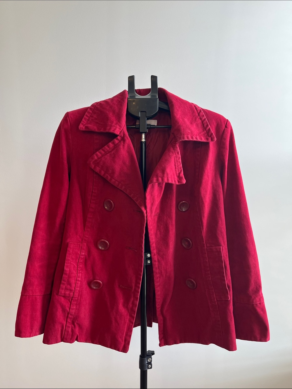 Merona Deep Red Double-Breasted Pea Coat